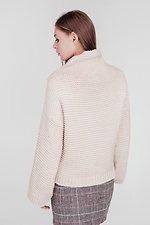 Вільний в'язаний светр з високою горловиною та широкими рукавами  4038167 фото №3