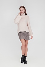 Свободный вязаный свитер с высокой горловиной и широкими рукавами  4038167 фото №5