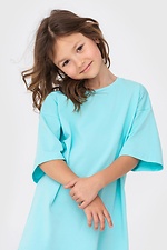 Дитяча бавовняна футболка оверсайз блакитного кольору Garne 7770167 фото №3