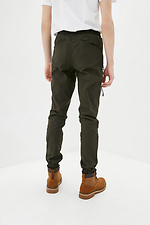 Коттоновые брюки джоггеры с манжетами на резинке GEN 8000167 фото №3
