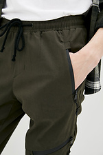 Коттоновые брюки джоггеры с манжетами на резинке GEN 8000167 фото №4