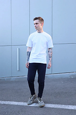 Blaue schmal geschnittene Jogginghose mit Bündchen Reload 8031167 Foto №2