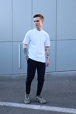 Blaue schmal geschnittene Jogginghose mit Bündchen Reload 8031167 Foto №3