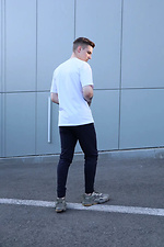 Blaue schmal geschnittene Jogginghose mit Bündchen Reload 8031167 Foto №4