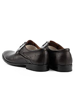 Мужские классические туфли из коричневой натуральной кожи  8018168 фото №4