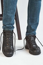 Мужские зимние кроссовки из натуральной кожи черного цвета 8019168 фото №2