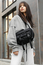 Große Damengürteltasche DynamicDart aus schwarzem Stoff SamBag 8045168 Foto №1