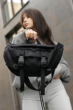 Große Damengürteltasche DynamicDart aus schwarzem Stoff SamBag 8045168 Foto №7