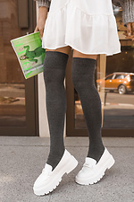 Hohe Strümpfe aus grauer Baumwolle M-SOCKS 2040169 Foto №2
