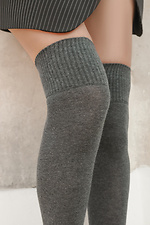 Gray cotton high stockings M-SOCKS 2040169 photo №7