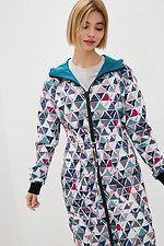 Long, reversible raincoat fabric raincoat with a hood and large pockets Garne 3039169 photo №3