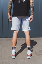 Gray straight cotton knee length shorts Esthetic 8035169 photo №7