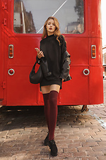 Feste bordeauxfarbene hohe Baumwollstrümpfe M-SOCKS 2040170 Foto №4