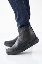 Męskie skórzane buty zimowe w kolorze czarnym  2505170 zdjęcie №1