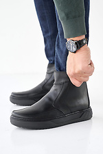 Men's leather winter boots black  2505170 photo №2