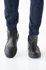 Męskie skórzane buty zimowe w kolorze czarnym  2505170 zdjęcie №3