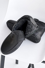 Men's leather winter boots black  2505170 photo №5