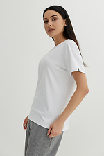Базовая хлопковая футболка LUXURY-W белого цвета Garne 3040170 фото №7