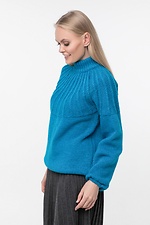 Теплый вязаный свитер оверсайз с высоким горлом  4038170 фото №2