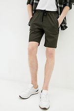 Knee-length green cotton straight shorts GEN 8000170 photo №1