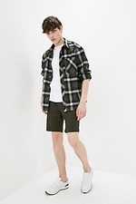 Knee-length green cotton straight shorts GEN 8000170 photo №2