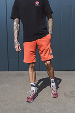 Straight-cut cotton knee-length shorts, orange Esthetic 8035170 photo №1