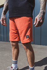 Прямые хлопковые шорты до колен оранжевого цвета Esthetic 8035170 фото №4