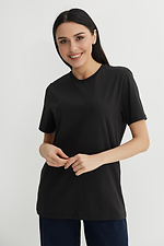 Базова бавовняна футболка LUXURY-W чорного кольору Garne 3040171 фото №1