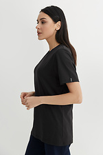 Basic schwarzes Baumwoll-T-Shirt LUXURY-W Garne 3040171 Foto №2