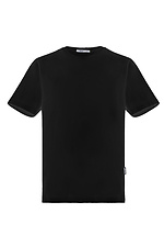 Basic schwarzes Baumwoll-T-Shirt LUXURY-W Garne 3040171 Foto №4