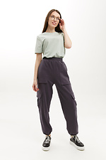 Basic graues Baumwoll-T-Shirt LUXURY-W Garne 3040172 Foto №7