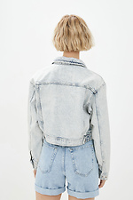 Коротка джинсова куртка блакитна з потертостями  4009172 фото №3