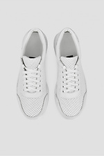 White leather sneakers with perforation  4206172 photo №3