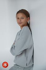 Бавовняний дитячий світшот DARR сірого кольору Garne 7770172 фото №2