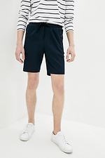Knee-length blue cotton straight shorts GEN 8000172 photo №1
