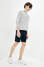 Knee-length blue cotton straight shorts GEN 8000172 photo №2