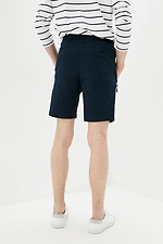 Knee-length blue cotton straight shorts GEN 8000172 photo №3