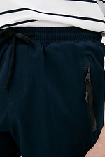 Knee-length blue cotton straight shorts GEN 8000172 photo №4