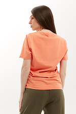 Базовая хлопковая футболка LUXURY-W оранжевого цвета Garne 3040173 фото №4