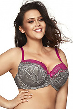 Gray underwired lace bra with foam cups Kinga 4024173 photo №1