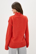 Помаранчевий вовняний светр оверсайз із високим горлом  4038173 фото №3