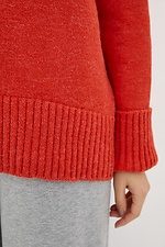 Помаранчевий вовняний светр оверсайз із високим горлом  4038173 фото №4