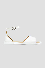 Women's White Leather Sandals  4206173 photo №1
