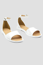 Women's White Leather Sandals  4206173 photo №2
