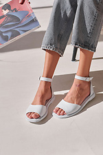 Women's White Leather Sandals  4206173 photo №3