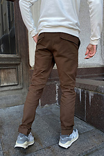 Коттоновые брюки карго зауженные коричневого цвета GEN 8000173 фото №3
