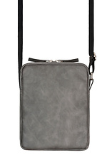 Matte gray leatherette shoulder bag with external zip pockets GARD 8011173 photo №4