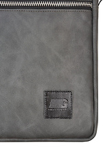 Matte gray leatherette shoulder bag with external zip pockets GARD 8011173 photo №5