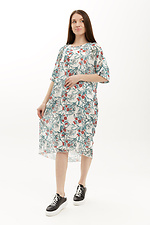 Chiffon asymmetrical midi dress with train and short sleeves Garne 3039174 photo №5