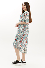 Chiffon asymmetrical midi dress with train and short sleeves Garne 3039174 photo №6